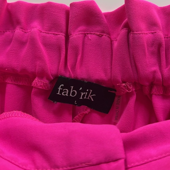 fab'rik High Waist Pink Shorts with Paper Bag Waist - Picture 4 of 9